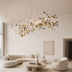 Modern Style Hotel Lobby Custom Glass LED Chandelier